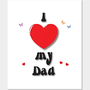 I love my dad - heart doodle hand drawn design Posters and Art